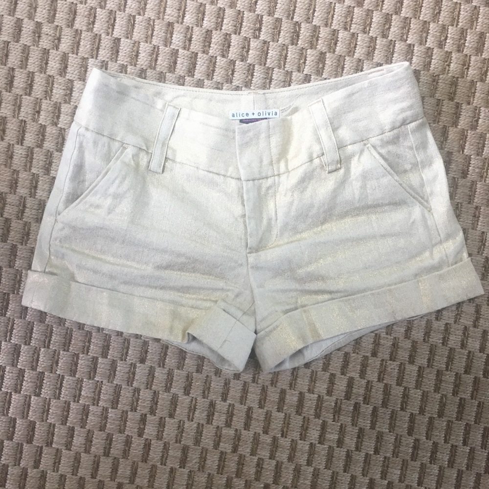 Alice + Olivia - gold shorts